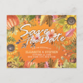 Hochzeit speichern Sie das Datum Maple Herbst verl Ankündigungspostkarte (Vorderseite)
