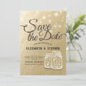 Hochzeit speichern Sie das Datum Mason Jar String  Save The Date (Stehend Vorderseite)