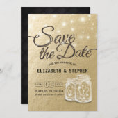 Hochzeit speichern Sie das Datum Mason Jar String  Save The Date (Vorne/Hinten)