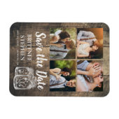 Hochzeit speichern Sie das Datum Mason Jars Wood F Magnet (Horizontal)