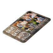 Hochzeit speichern Sie das Datum Mason Jars Wood F Magnet (Linke Seite)