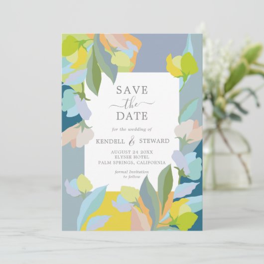 Hochzeit Speichern Sie das Datum mit Foto Einladung (Stehend Vorderseite)