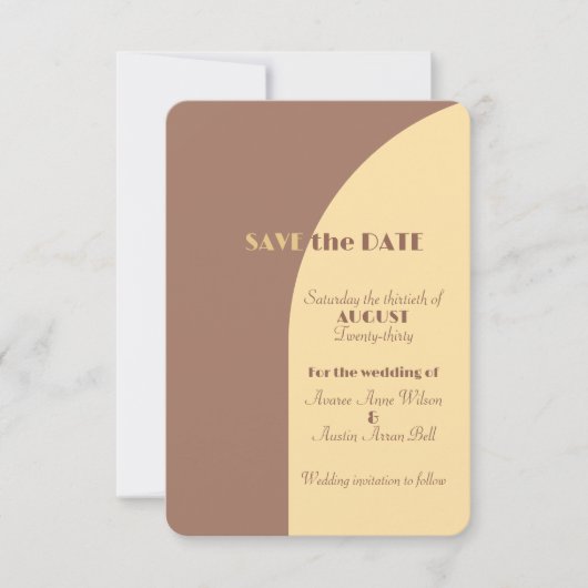 Hochzeit speichern Sie das Datum Mocha Mousse Arch Save The Date (Vorderseite)
