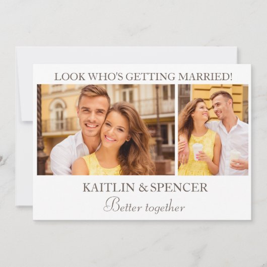 Hochzeit Speichern Sie das Datum Modernes 2 Foto W Einladung (Vorderseite)