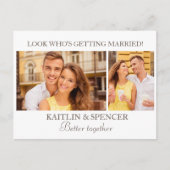 Hochzeit Speichern Sie das Datum Modernes 2 Foto W Postkarte (Vorderseite)