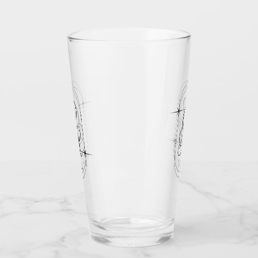 Hochzeit Speichern Sie das Datum Monogram Boho Scr Glas (Links)