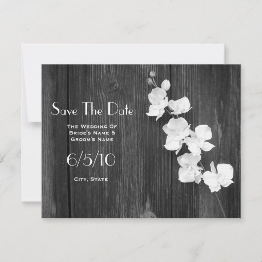 Hochzeit speichern Sie das Datum - Orchideen & Bar Save The Date (Vorderseite)