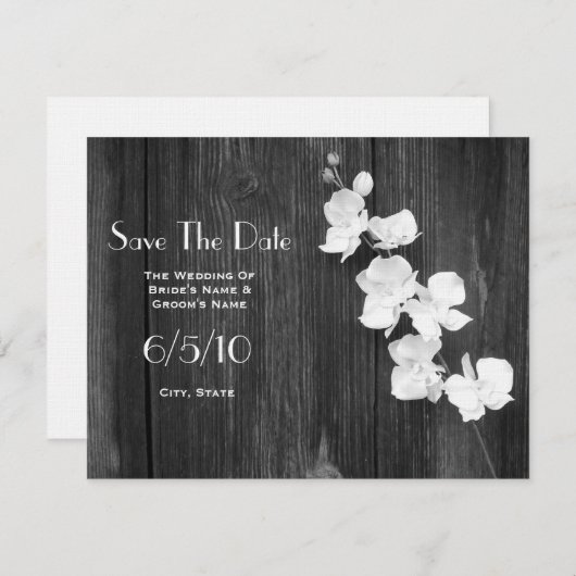 Hochzeit speichern Sie das Datum - Orchideen & Bar Save The Date (Vorne/Hinten)