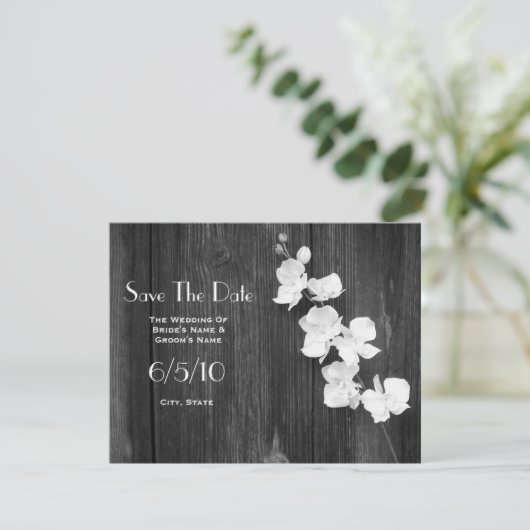 Hochzeit speichern Sie das Datum - Orchideen & Bar Save The Date (Stehend Vorderseite)