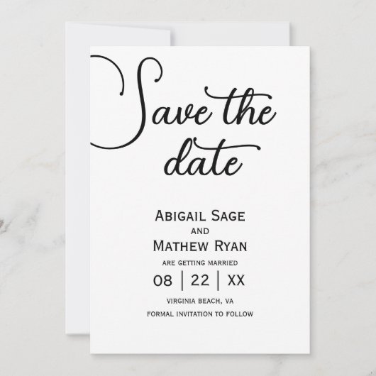 Hochzeit speichern Sie das Datum Paris Eiffelturm, Einladung (Vorderseite)