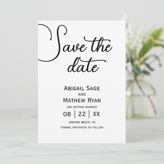 Hochzeit speichern Sie das Datum Paris Eiffelturm, Einladung (Stehend Vorderseite)