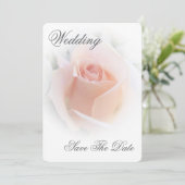 Hochzeit speichern Sie das Datum Pfirsichfarben-Ro Save The Date (Stehend Vorderseite)