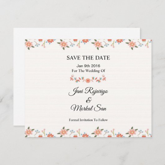Hochzeit Speichern Sie das Datum PostCard Save The Date (Vorne/Hinten)