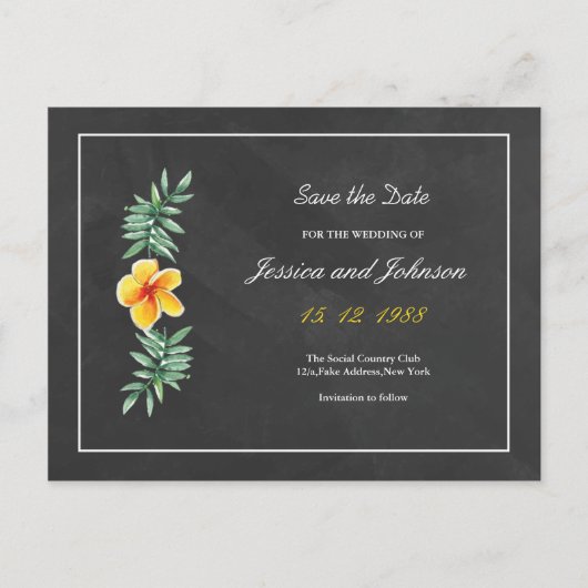 Hochzeit speichern Sie das Datum Postkarte (Vorderseite)