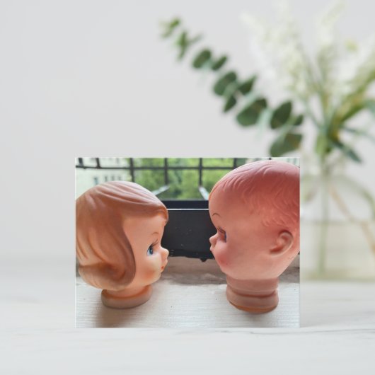 Hochzeit Speichern Sie das Datum Postkarte Retro P (Stehend Vorderseite)