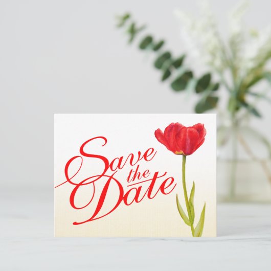 Hochzeit Speichern Sie das Datum Postkarte rote Tu (Stehend Vorderseite)