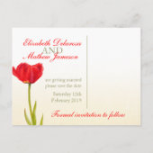 Hochzeit Speichern Sie das Datum Postkarte rote Tu (Rückseite)