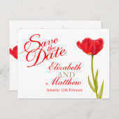 Hochzeit Speichern Sie das Datum Postkarte rote Tu (Vorne/Hinten)