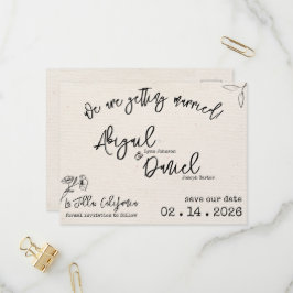 Hochzeit Speichern Sie das Datum Postkarte Vintag 