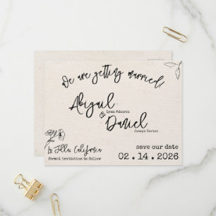 Hochzeit Speichern Sie das Datum Postkarte Vintag