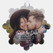 Hochzeit Speichern Sie das Datum QR-Code und 2 Fot Ornament Karte (Vorderseite)