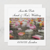 Hochzeit speichern Sie das Datum Rose Blätter Save Einladung (Vorne/Hinten)