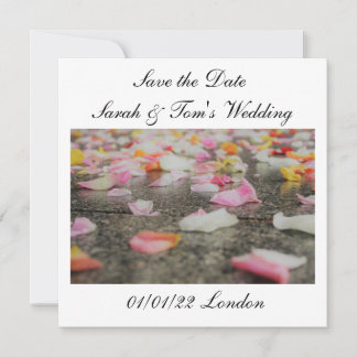 Hochzeit speichern Sie das Datum Rose Blätter Save Einladung