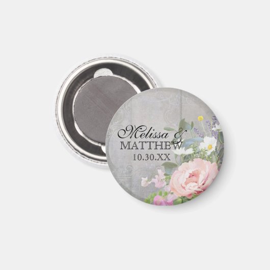 Hochzeit speichern Sie das Datum rustikal Woodsy F Magnet (Vorderseite/Rückseite)