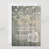 Hochzeit speichern Sie das Datum rustikale Holz Ma Save The Date (Vorderseite)