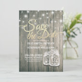 Hochzeit speichern Sie das Datum rustikale Holz Ma Save The Date (Stehend Vorderseite)