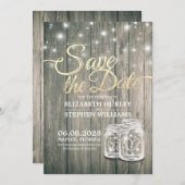 Hochzeit speichern Sie das Datum rustikale Holz Ma Save The Date (Vorne/Hinten)