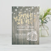 Hochzeit speichern Sie das Datum rustikale Holz Ma Save The Date (Stehend Vorderseite)