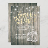 Hochzeit speichern Sie das Datum rustikale Holz Ma Save The Date (Vorne/Hinten)