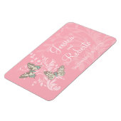 Hochzeit speichern Sie das Datum Schmetterlinge ro Magnet (Linke Seite)