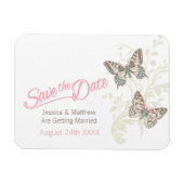 Hochzeit speichern Sie das Datum Schmetterlinge ro Magnet (Horizontal)