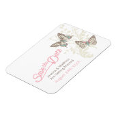 Hochzeit speichern Sie das Datum Schmetterlinge ro Magnet (Linke Seite)