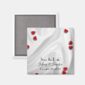 Hochzeit speichern Sie das Datum "Small Red Hearts Magnet (Vorderseite/Rückseite)