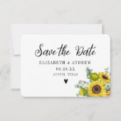 Hochzeit speichern Sie das Datum Sonnenblumen Blum Dankeskarte (Vorderseite)