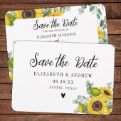 Hochzeit speichern Sie das Datum Sonnenblumen Blum Dankeskarte