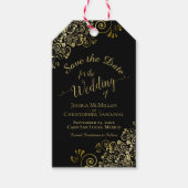 Hochzeit speichern Sie das Datum Stift uns in Gold Geschenkanhänger (Vorderseite)