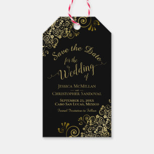 Hochzeit speichern Sie das Datum Stift uns in Gold Geschenkanhänger