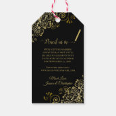 Hochzeit speichern Sie das Datum Stift uns in Gold Geschenkanhänger (Rückseite)