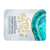 Hochzeit speichern Sie das Datum Wasserfarbe Aquam Magnet (Horizontal)