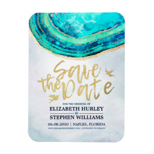 Hochzeit speichern Sie das Datum Wasserfarbe Aquam Magnet