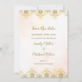 Hochzeit speichern Sie das Datum Wasserfarbe Peach Save The Date (Vorderseite)