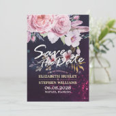 Hochzeit speichern Sie das Datum Wasserfarben-Blum Save The Date (Stehend Vorderseite)