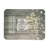 Hochzeit speichern Sie das Datum Wood Mason Jar St Magnet (Horizontal)
