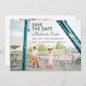 Hochzeit speichern Sie das Foto 4 Einladung (Vorne/Hinten)