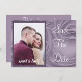 Hochzeit Speichern Sie das Foto für alten Lavendel Einladung (Vorne/Hinten)