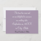 Hochzeit Speichern Sie das Foto für alten Lavendel Einladung (Rückseite)